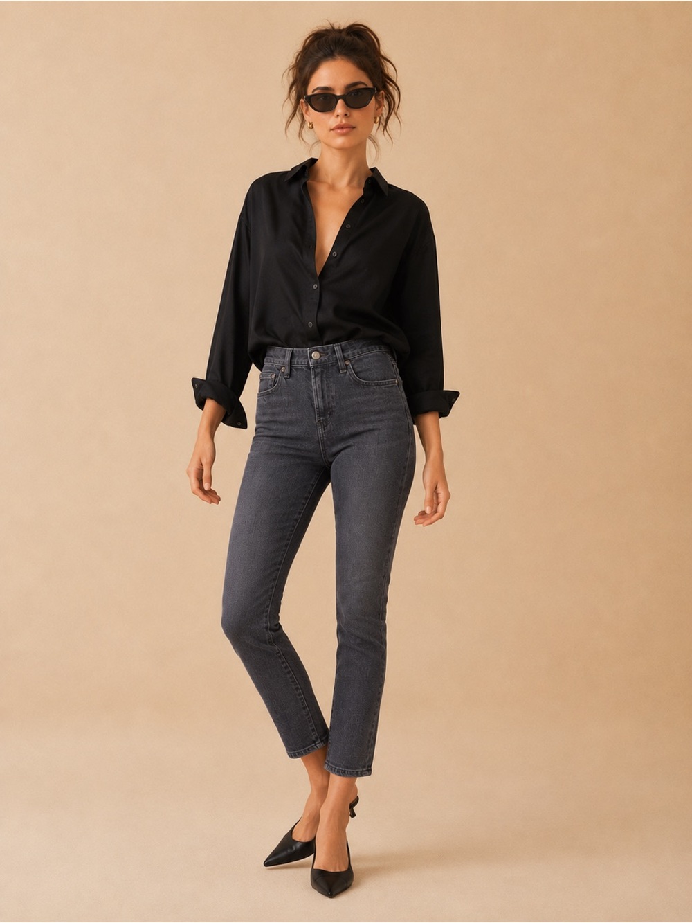 Citizens of Humanity Charcoal Black Rocket Crop High Rise Skinny Jeans Size 25